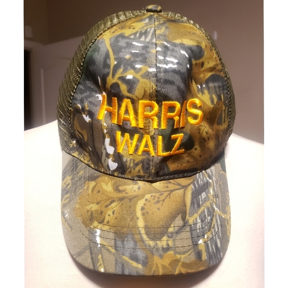 HARRIS-WALZ Camo Unisex Camouflage Hat Campaign 2024 Hunter Cap Adjustable New - Picture 3 of 7